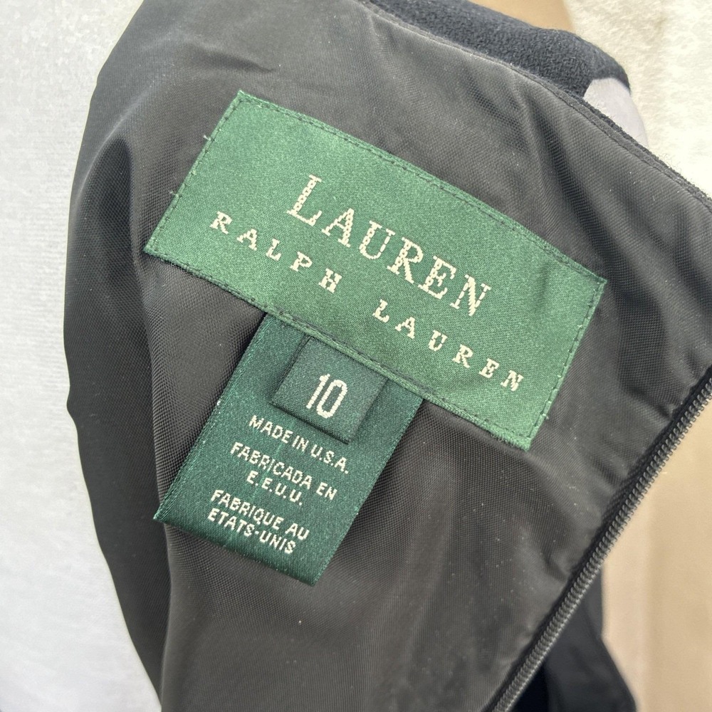 Vintage 1990s Lauren Ralph Lauren Wool Dress Suit Set Size 10 NWT Faux Fur - Picture 14 of 15
